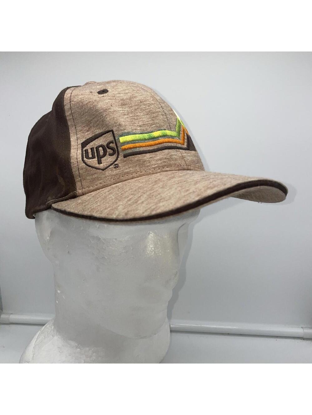 UPS Hat With Mountain Graphic Embroidery Brown Tan SnapBack OSFA
